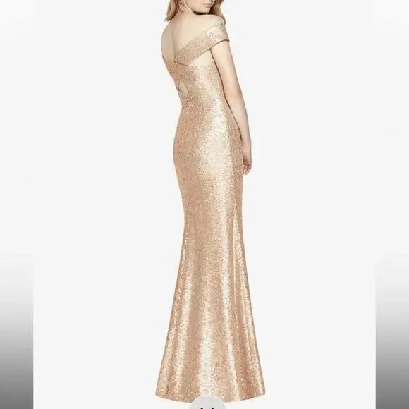 Dessy Collection NWT Bridesmaid Elle Sequin Trumpet Rose Gold Dress Size 0 - Picture 2 of 8